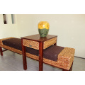 Exclusive Water Hyacinth Wicker Bench, Table Stool, Lamp for Bedroom Set For Indoor Use
